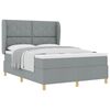 vidaXL Boxspringbett mit Kopfteil Hellgrau 200 x 160 cm Stoff