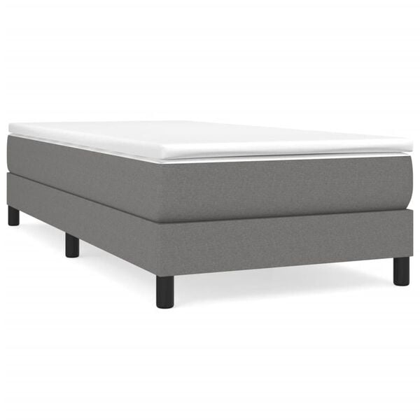vidaXL Boxspringbett mit Matratze Dunkelgrau 90x190 cm Stoff