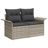 vidaXL Garten-Sofa-Set mit Kissen 6 pcs Hellgrau Poly Rattan