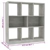 vidaXL Bücherregal Betongrau 97,5x29,5x100 cm Holzwerkstoff