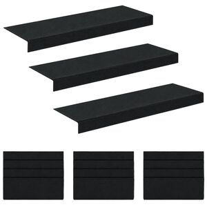 vidaXL Stufenmatten 15 stk. 65 x 21 x 4 cm Dunkelgrau Polyester