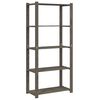 vidaXL Lagerregal mit 5 B&ouml;den Grau 80x38x170 cm Massivholz Kiefer
