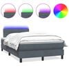 vidaXL Boxspringbett mit Matratze & LED Dunkelgrau 120x220 cm Samt