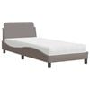 vidaXL Bett mit Matratze "Dover" Taupe 90x200 cm Stoff