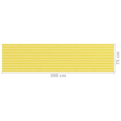 vidaXL Balkon-Sichtschutz Gelb und Weiß 75x300 cm HDPE
