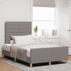 vidaXL Bettgestell mit Kopfteil Taupe 120 x 200 cm Stoff
