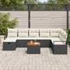 vidaXL Garten-Sofa-Set mit Kissen 9 pcs Schwarz Poly Rattan