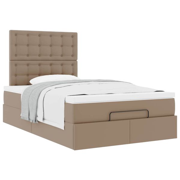 vidaXL Ottoman-Bett mit Matratze Cappuccino-Braun 120x190cm Kunstleder