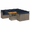 vidaXL 9-tlg. Garten-Sofagarnitur mit Kissen Grau Poly Rattan