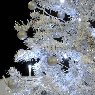 vidaXL Schneiender Weihnachtsbaum mit Schirmfuß Weiß 190 cm