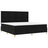 vidaXL LED Boxspringbett mit Matratze Schwarz 200 x 200 cm Stoff