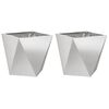 vidaXL Pflanzk&uuml;bel 2 pcs Silber 40 x 40 x 40 cm Edelstahl
