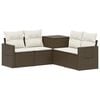vidaXL Sofa Set 5 stk. Braun und Creme Wei&szlig; Polyrattan und Stahl