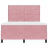 vidaXL Boxspringbett mit Matratze mit Kopfteil Rosa 140 x 200 cm Samt