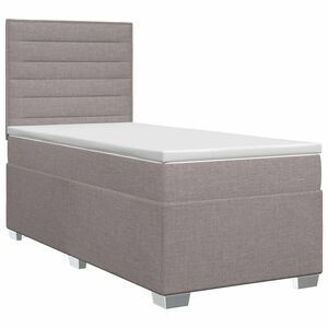 vidaXL Boxspringbett mit Matratze mit Kopfteil Taupe 80 x 200 cm Stoff