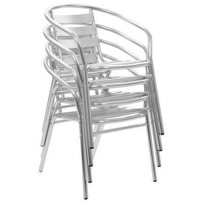 vidaXL Stapelbare Gartenstühle 4 Stk. Aluminium