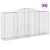 vidaXL Gabionen mit Hochbogen 6 Stk. 300x50x140/160cm Verzinktes Eisen