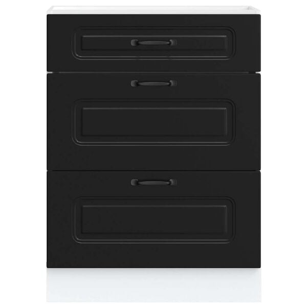 vidaXL K&uuml;chenunterschrank &bdquo;Kalmar&ldquo; Schwarz Holzwerkstoff