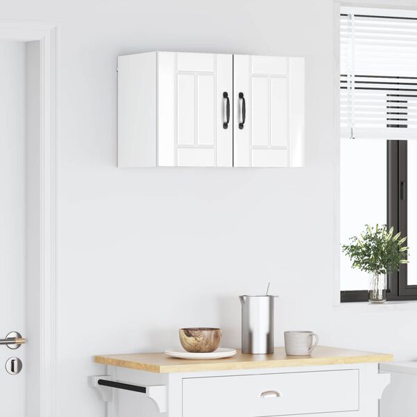 vidaXL K&uuml;chenschrank Lucca 2 pcs Hochglanz Wei&szlig; 30 x 31 x 40 cm