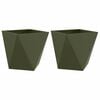 vidaXL Pflanzk&uuml;bel 2 pcs Olive Gr&uuml;n 50 x 50 x 50 cm Stahl