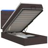 vidaXL Ottoman-Bett mit Matratze und LED Dunkelbraun 90 x 190 cm Stoff