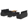 vidaXL Gartensofa-set mit Kissen 9 pcs Schwarz Poly-Rattan