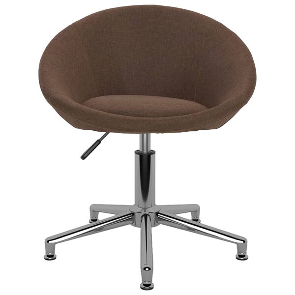 vidaXL Esszimmerst&uuml;hle 6 Stk. Drehbar Braun Stoff