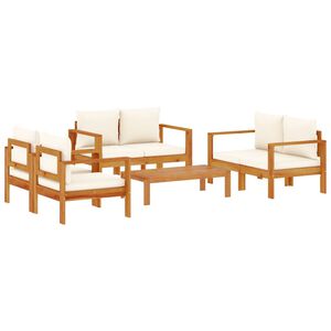 vidaXL 5-tlg. Garten-Sofagarnitur mit Kissen Massivholz Akazie