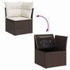 vidaXL Garten-Sofa-Set mit Kissen mit Speicher 9 pcs Braun Poly Rattan