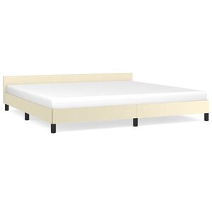 vidaXL Bettgestell mit Kopfteil ohne Matratze Creme 200x200 cm