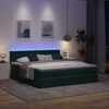 vidaXL Ottoman-Bett mit Matratzen & LEDs Dunkelgr&uuml;n 200x200 cm Samt