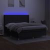vidaXL Boxspringbett mit Matratze & LED Schwarz 180x200 cm Stoff