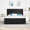 vidaXL Boxspringbett mit Matratze mit LED Schwarz 180 x 200 cm Stoff