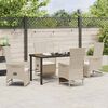 vidaXL Garten Essgruppe mit Kissen 5 pcs Beige Poly-Rattan