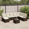 vidaXL Sofa Set mit Kissen 9 pcs Braun und Creme Poly-Rattan
