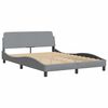 vidaXL Bett mit Matratze "Hvar" Hellgrau 140x190 cm Stoff