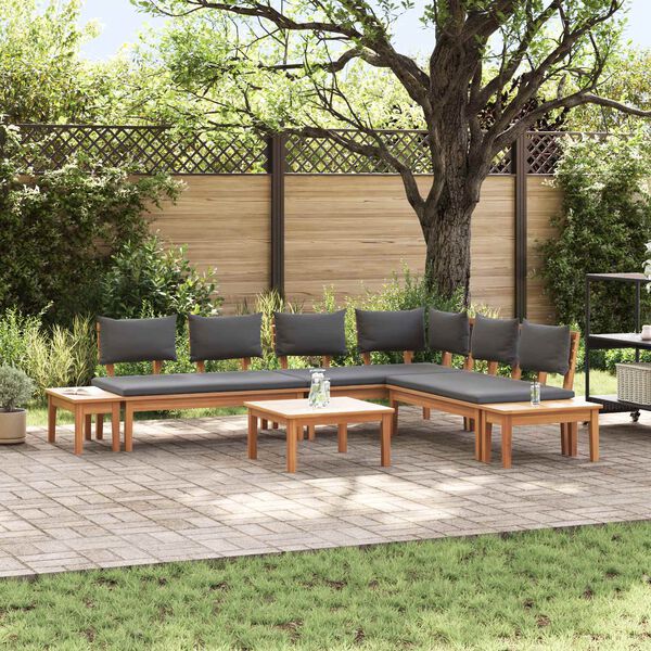 vidaXL Gartensofa-set 3 pcs Braun und Grau