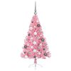 vidaXL K&uuml;nstlicher vorbeleuchteter Weihnachtsbaum Rosa 120 cm PVC