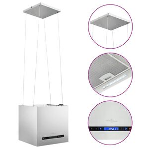vidaXL H&auml;ngende Inselhaube Touch-Sensor LCD 37 cm Edelstahl
