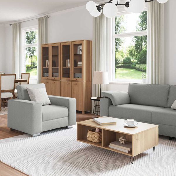 vidaXL Sofa 3 pcs Wolkengrau Leinenmischgewebe