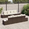 vidaXL Garten-Sofa-Set mit Kissen 8 pcs Braun und Creme Poly-Rattan