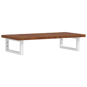 vidaXL Waschtischplatte mit Halterung Stahl und Massivholz Eiche