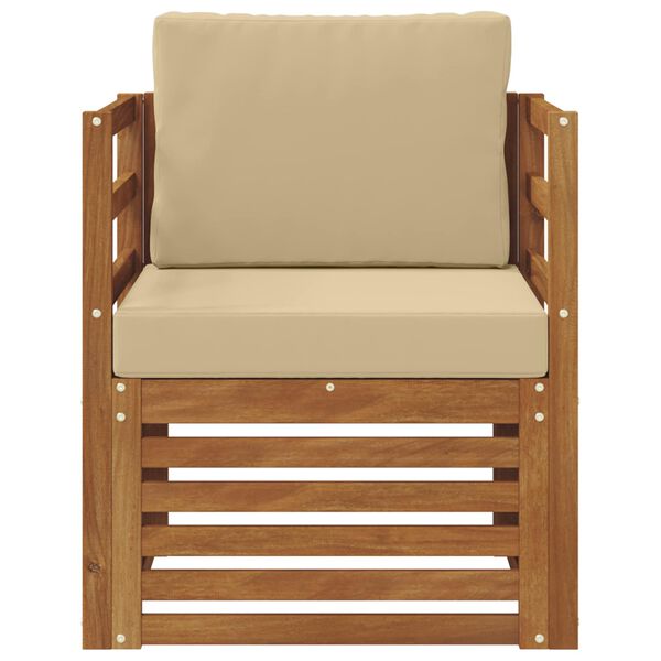 vidaXL Outdoor-Sofagarnitur mit Kissen Natur 67 x 63 x 73 cm