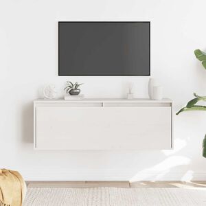 vidaXL Wandschrank Wei&szlig; 100x30x35 cm Massivholz Kiefer