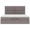 vidaXL Ottoman-Bett mit Matratze & LEDs Taupe 160x200 cm Stoff