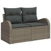 vidaXL Garten-Sofa-Set mit Speicher 9 pcs Grau Poly Rattan
