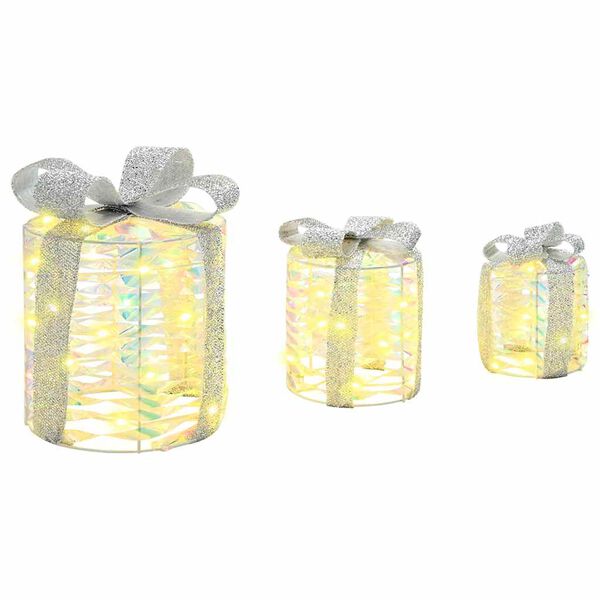 vidaXL Geschenkbox Dekoration 3 pcs Warmweiß 20 x 20 x 20 cm Haustier