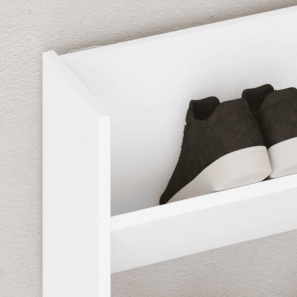 vidaXL Wand-Schuhschrank Wei&szlig; 80x18x60 cm Holzwerkstoff