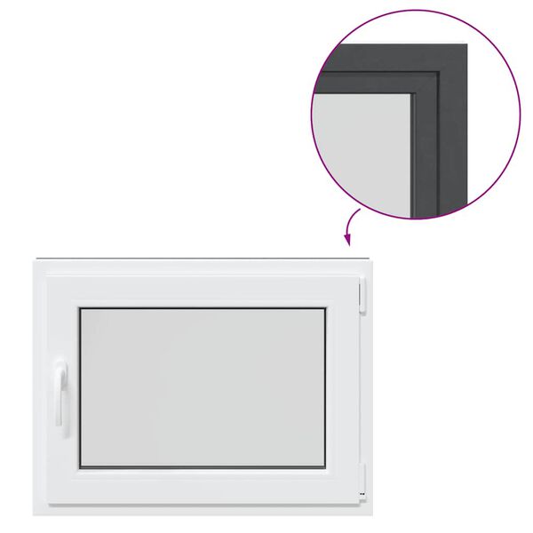vidaXL Kellerfenster "RISOR" 80x70 cm Drehkipp DIN Rechts Anthrazit