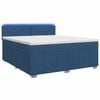 vidaXL LED Boxspringbett mit Matratze Blau 160 x 200 cm Stoff